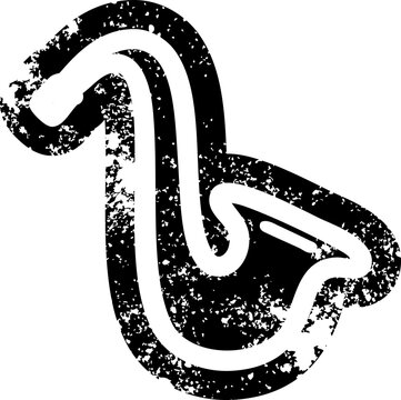 black saxophone grunge style clip art preview