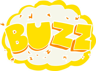 flat color illustration of a cartoon buzz symbol