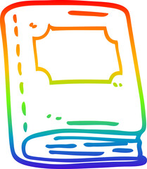 rainbow gradient line drawing cartoon reading book