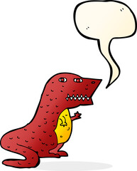 cartoon dinosaur with speech bubble
