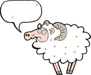 cartoon ram with speech bubble