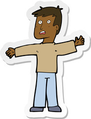 Fototapeta premium sticker of a cartoon surprised man