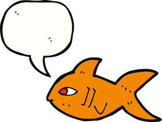 cartoon fish with speech bubble