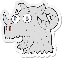 sticker of a cartoon ram head