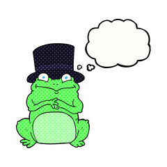 thought bubble cartoon frog in top hat
