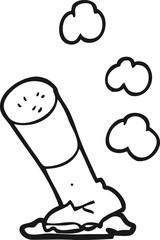 black and white cartoon cigarette