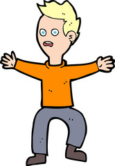 cartoon man panicking