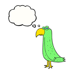 thought bubble cartoon parrot