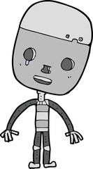 cartoon sad robot