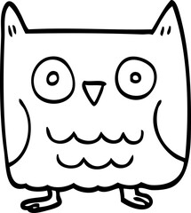 funny line drawing cartoon owl