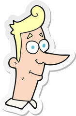 sticker of a cartoon smiling man