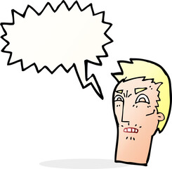 cartoon angry face with speech bubble