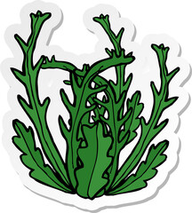 sticker of a cartoon seaweed