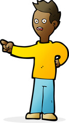 cartoon shocked boy pointing