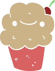 flat color style cartoon cupcake