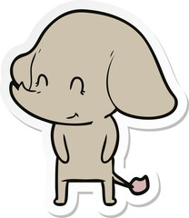 sticker of a cute cartoon elephant