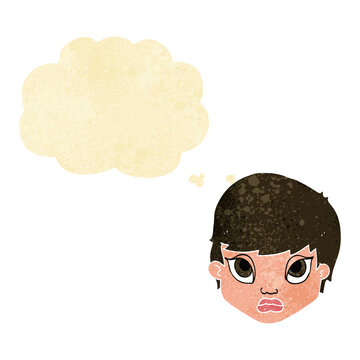 recommend clip art: cartoon sulking woman with thought bubble