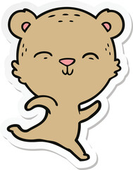 Obraz premium sticker of a happy cartoon bear