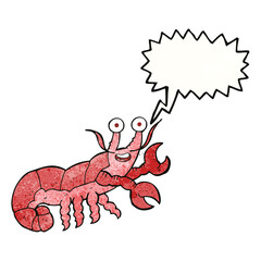speech bubble textured cartoon lobster