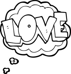 thought bubble cartoon love symbol