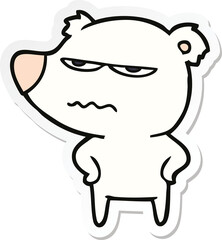 sticker of a angry bear polar cartoon
