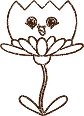 Happy Flower Charcoal Drawing