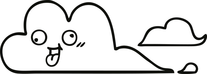 line drawing cartoon clouds