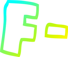 cold gradient line drawing cartoon letter grades