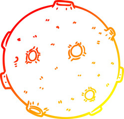 warm gradient line drawing cartoon moon