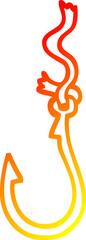 warm gradient line drawing cartoon fish hook