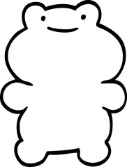 funny line drawing cartoon frog