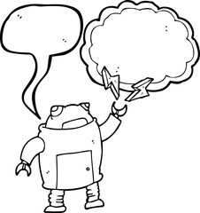 speech bubble cartoon robot