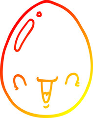 warm gradient line drawing cartoon egg