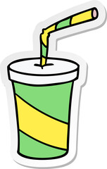 sticker cartoon doodle of fastfood drink