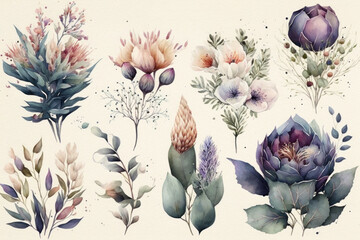 flowers with white background, card