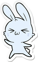 sticker of a cute cartoon rabbit