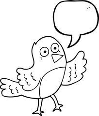 speech bubble cartoon bird