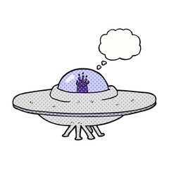 thought bubble cartoon flying saucer