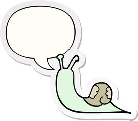 cartoon snail and speech bubble sticker
