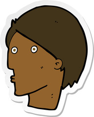 sticker of a cartoon surprised face