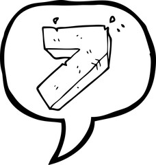 speech bubble cartoon stone number seven