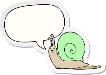 cartoon snail and speech bubble sticker