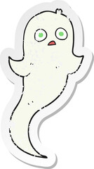Obraz premium retro distressed sticker of a cartoon halloween ghost