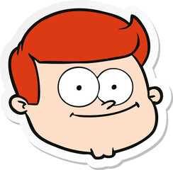 sticker of a cartoon male face