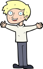 cartoon enthusiastic man