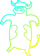 cold gradient line drawing cartoon bull