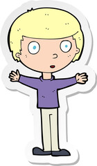 sticker of a cartoon surprised man