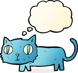 cartoon cat with thought bubble