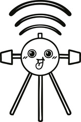 line drawing cartoon satellite