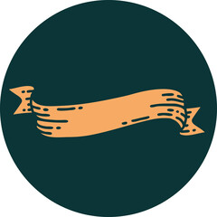 tattoo style icon of a banner
